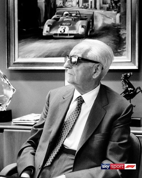 Enzo Ferrari in his office.