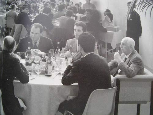 The dinner at the factory for Enzo Ferrari's 90th birthday in 1988.