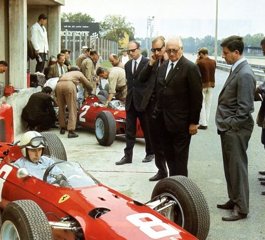 Enzo Ferrari and his cars.