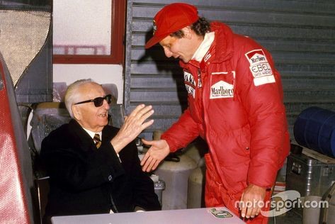 Enzo Ferrari with Niki Lauda.