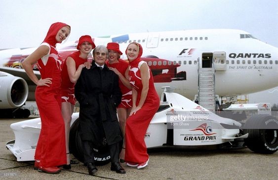 Bernie Ecclestone and four girls.