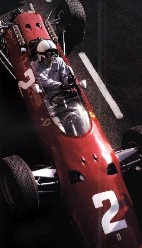 A vintage Ferrari in action.