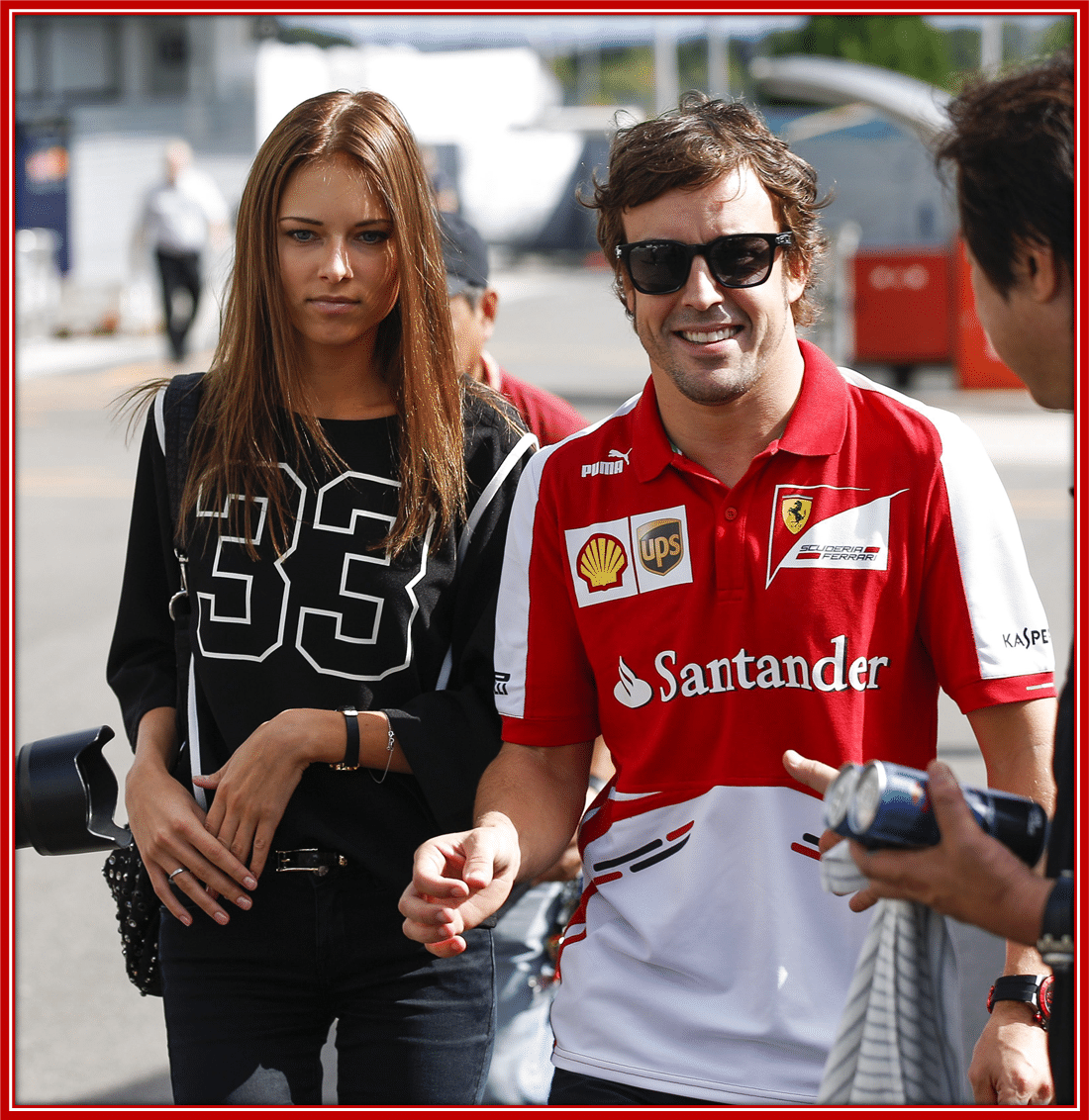 Fernando Alonso and Raquel del Rosario.