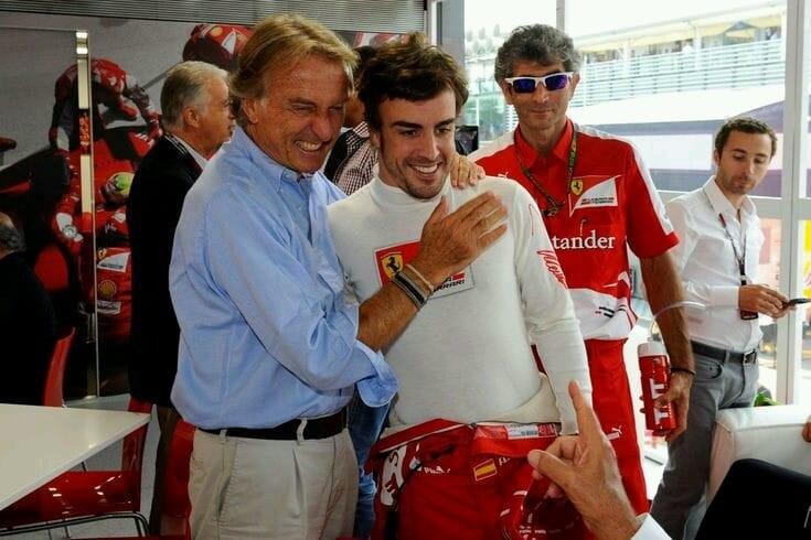 Fernando Alonso at Ferrari with Luca di Montezemolo.