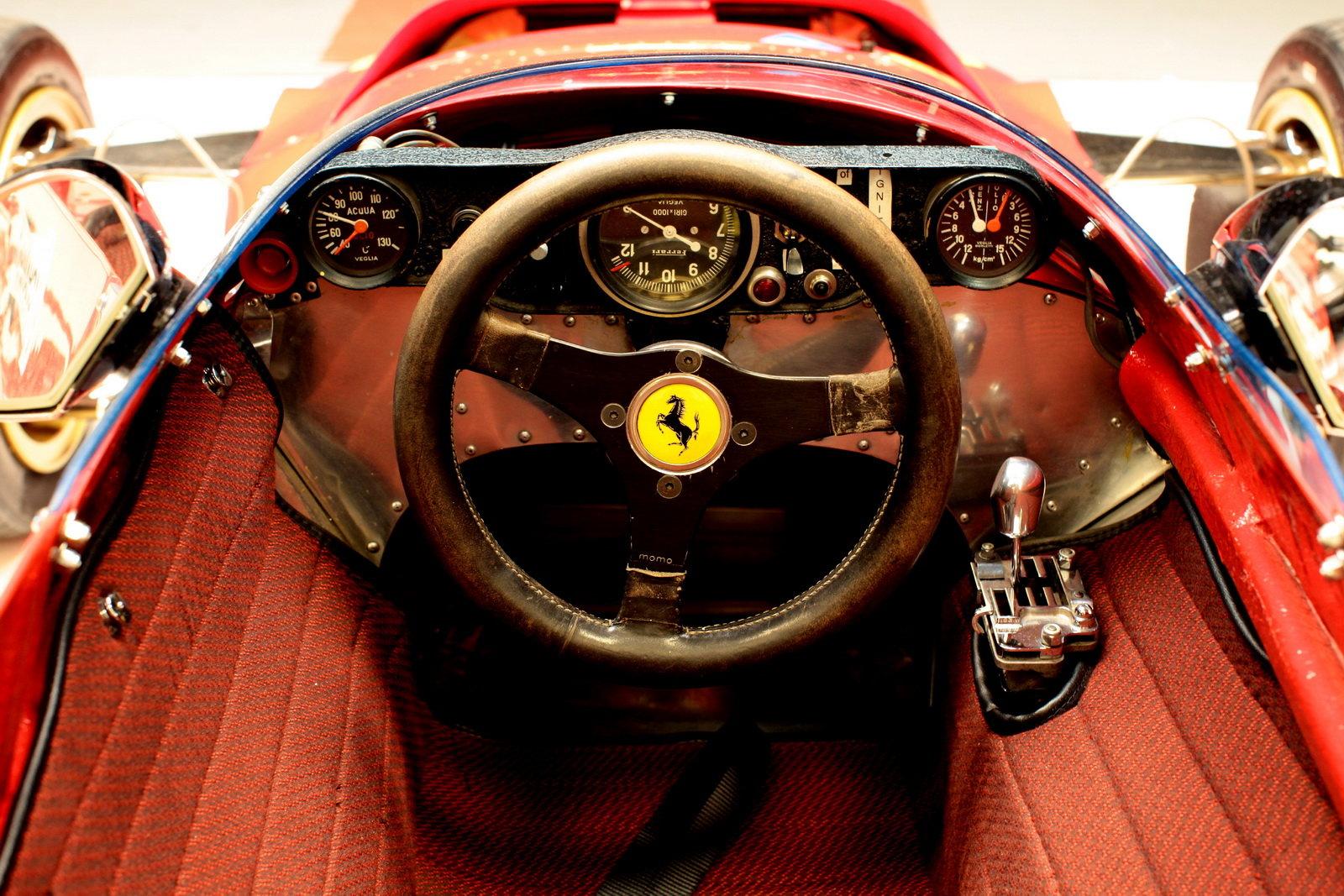 The cockpit of the Ferrari 312B.