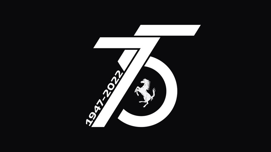 The logo for Ferrari's 75th anniversary.