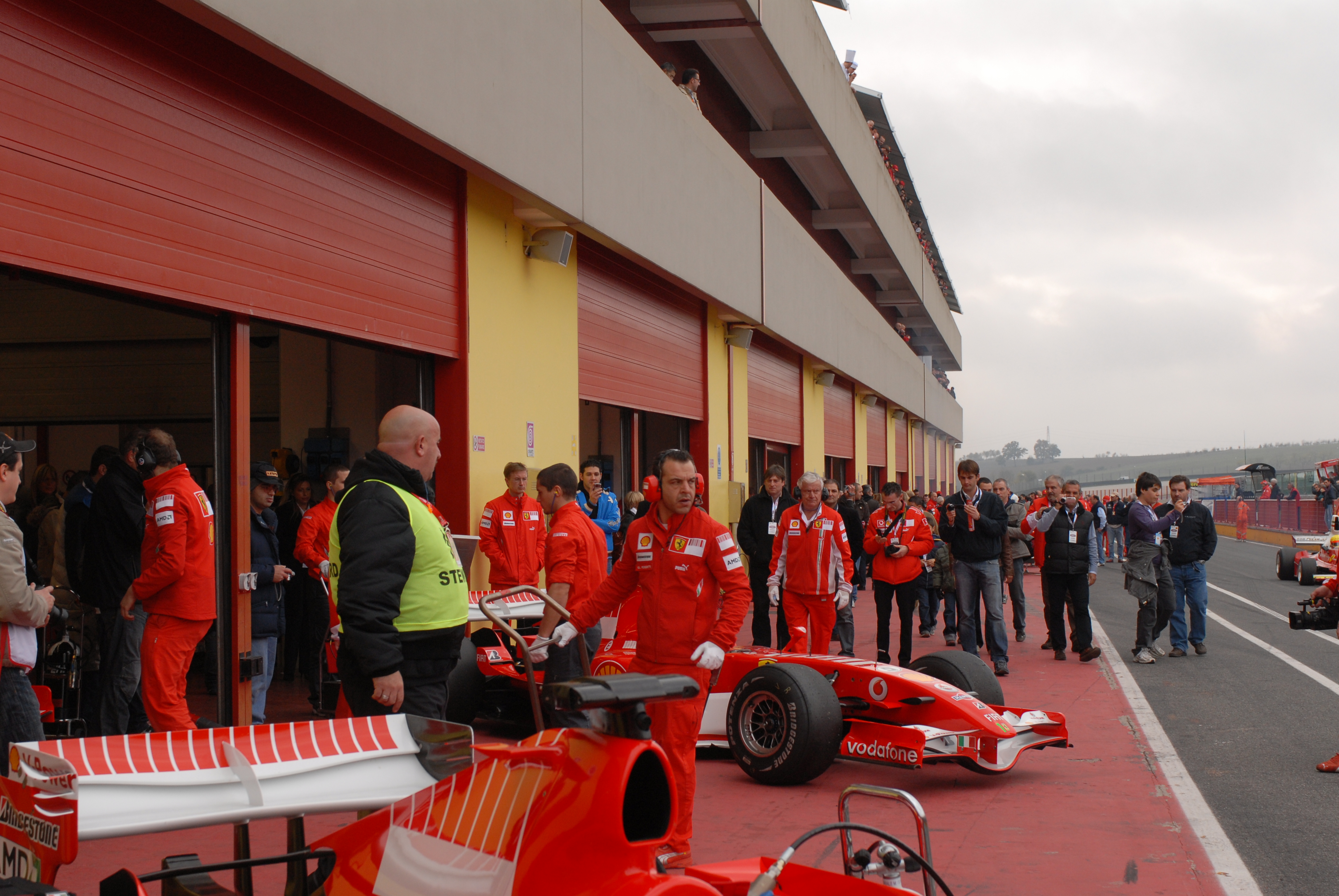 The Ferrari pits at Mugello.