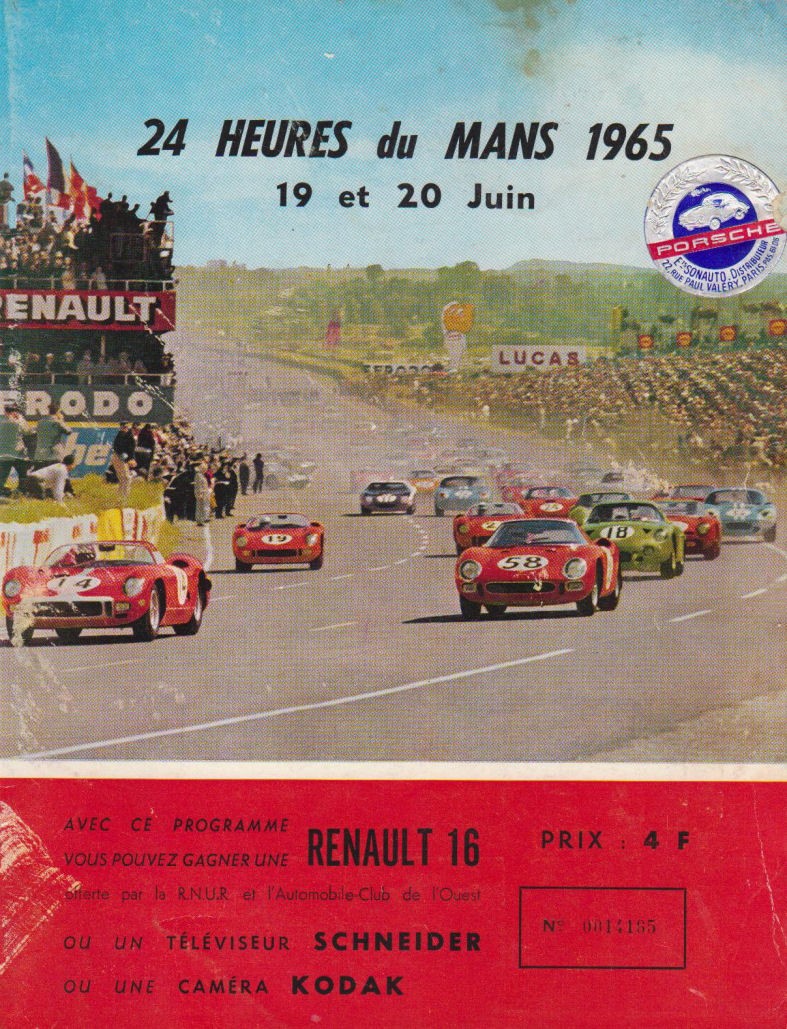 A poster of the 1965 24 Hours of Le Mans.