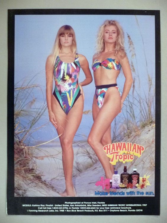 Hawaiian Tropic 1988 advertising.