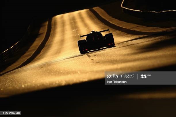 Cars head towards Indianapolis corner, during practice for the Le Mans 24 Hour Race at the Circuit de la Sarthe on June 12, 2019. 