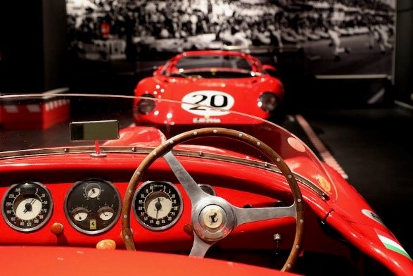 A Ferrari at 24 Hours Le Mans exhibit.