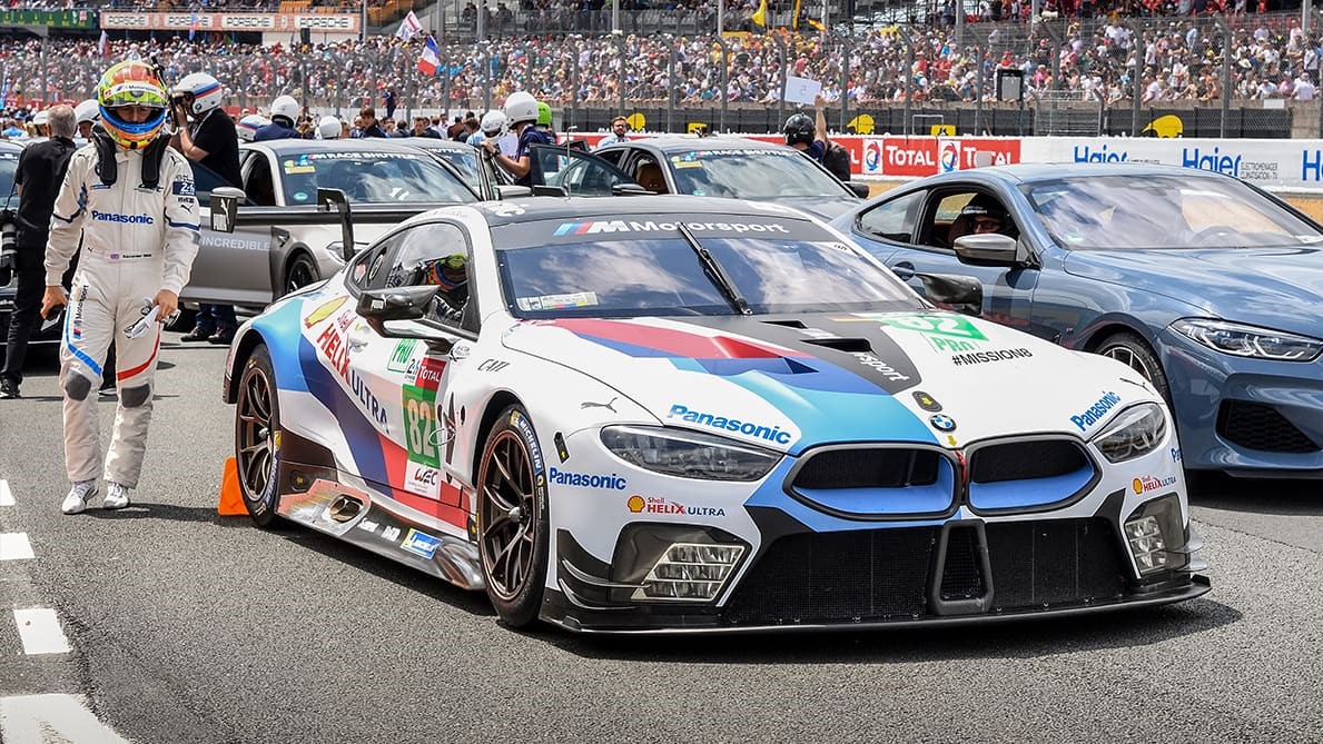Racing cars at Le Mans.