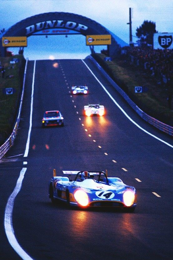 Late night driven at Le Mans in the early 70's. François Cevert in the #14 Matra 670B.