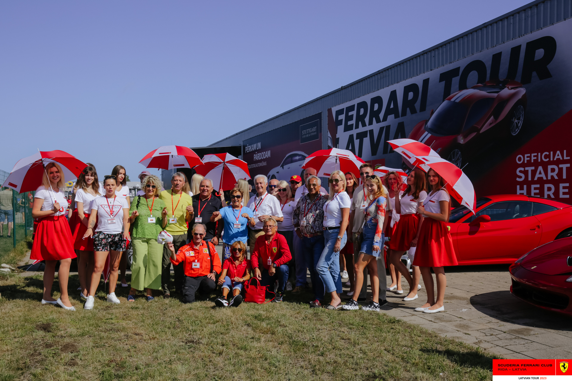 Ferrari owners and grid girls.