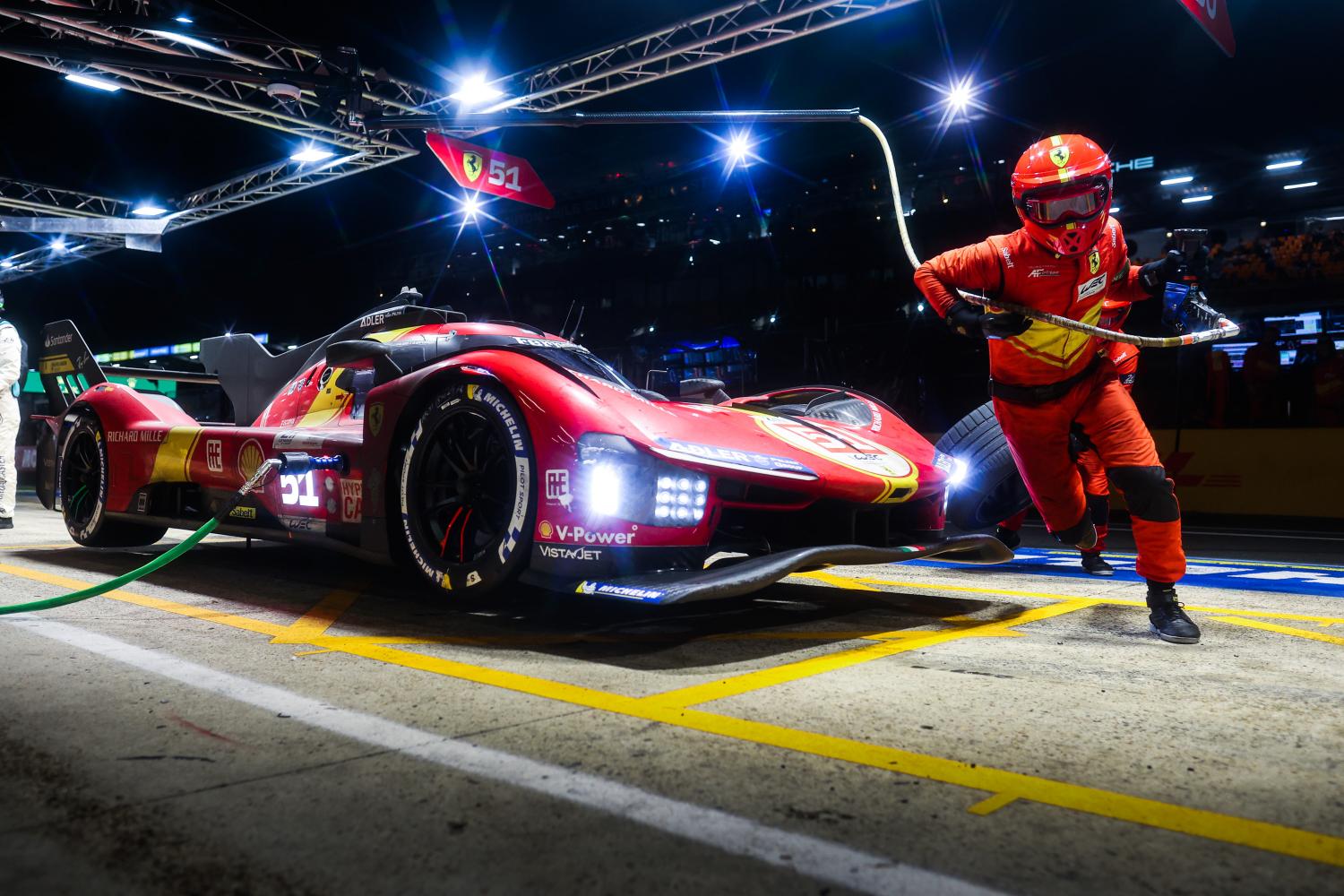 The Ferrari at Le Mans.