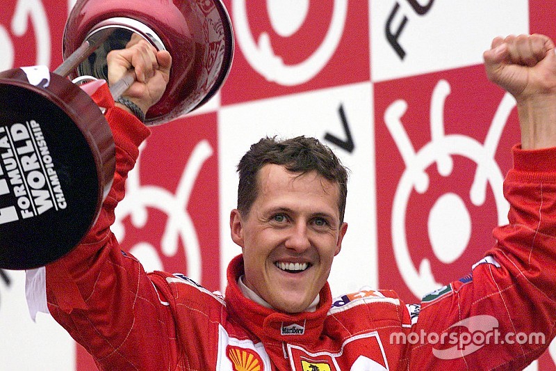 Michael Schumacher with a trophy