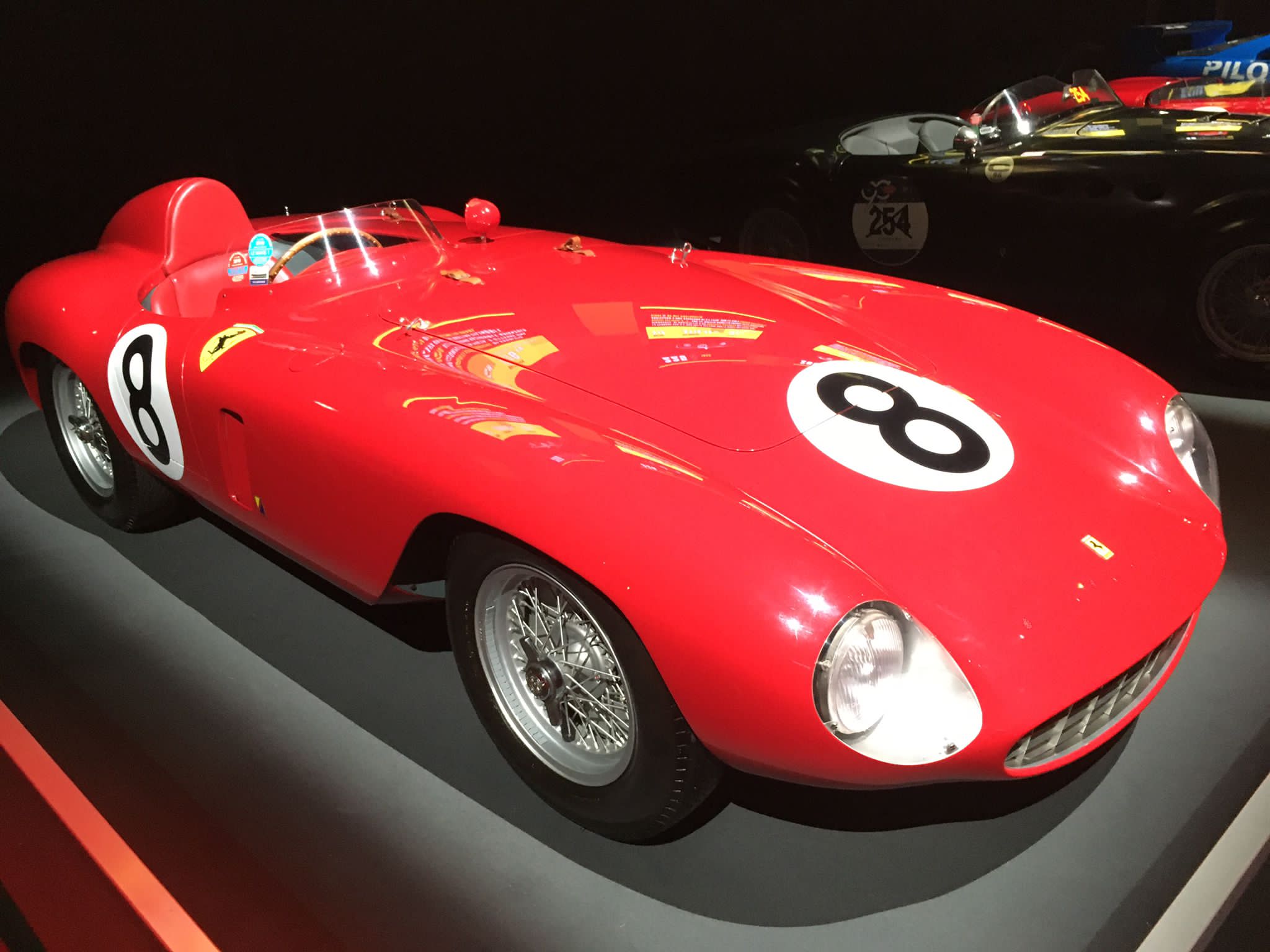 A red vintage Ferrari.