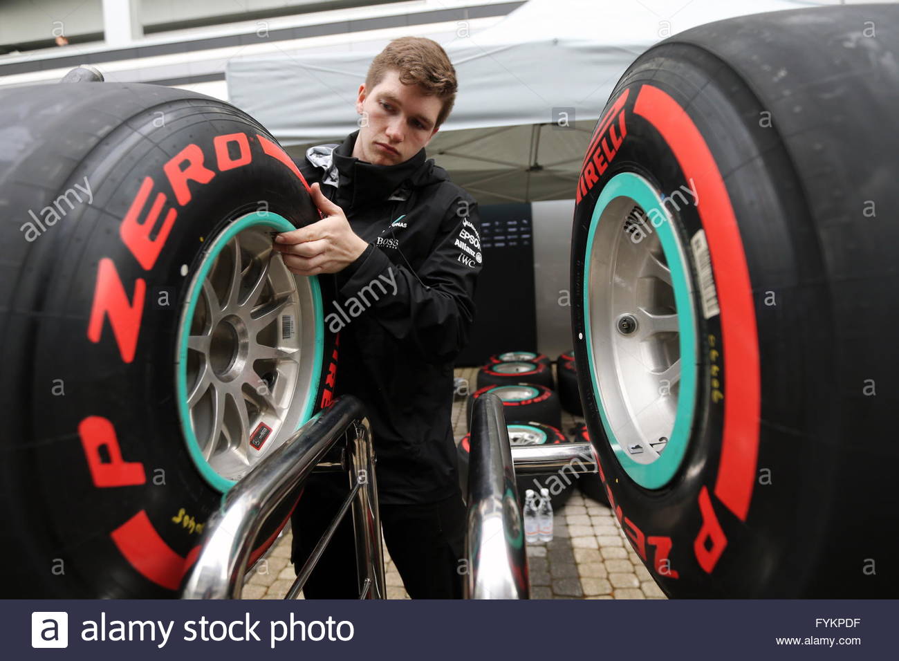 Sochi, Russia. 27th April 2016. Mercedes mechanic.