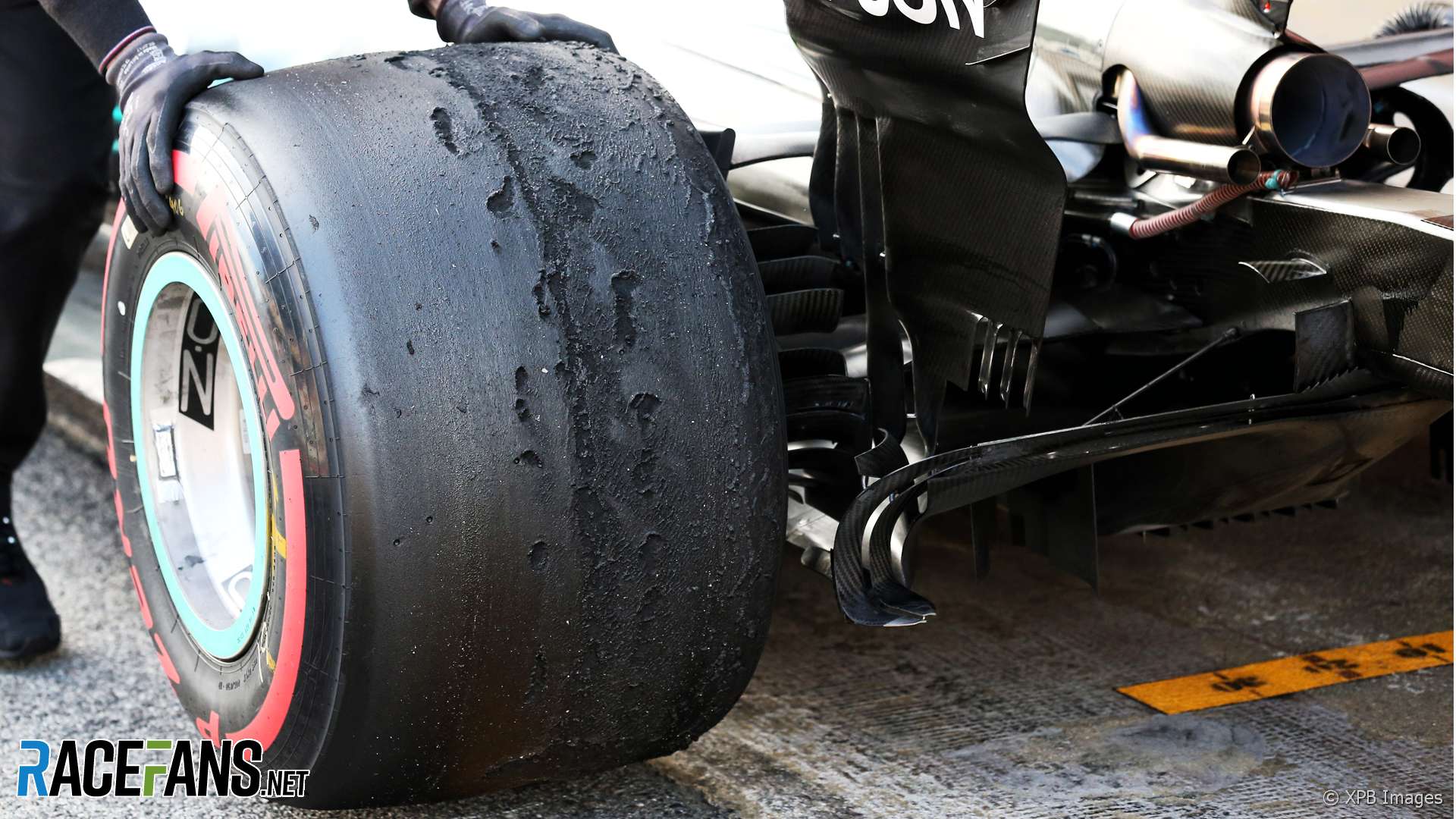 A damaged tyre in 2018.