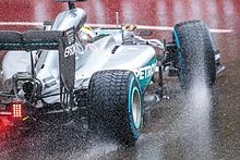 Rain tyres (full wets) as seen on Lewis Hamilton's car during the 2016 Monaco Grand Prix.