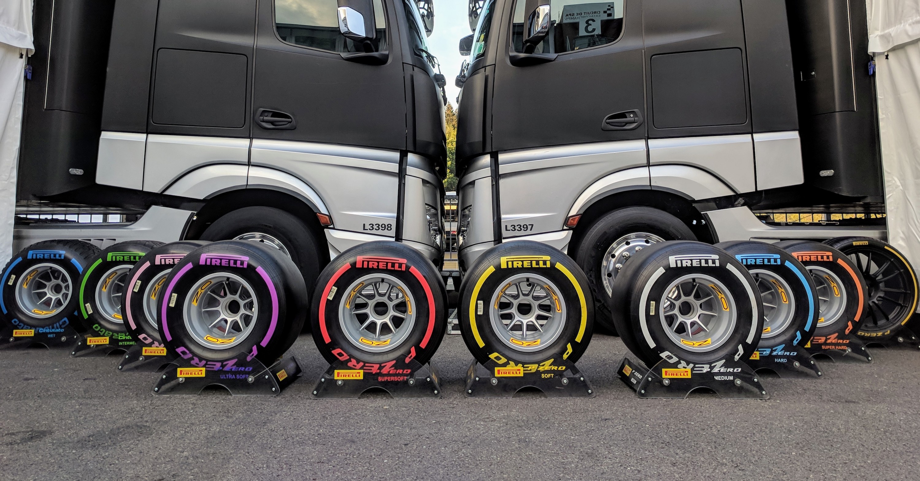 F1 Pirelli tyre range.