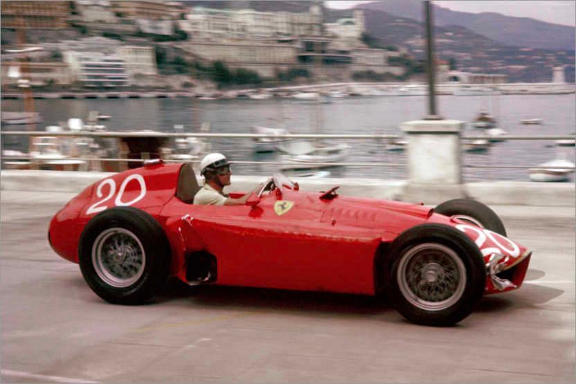1956 Monaco Grand Prix, 10-13 May 1956. Eugenio Castellotti (Lancia-Ferrari D50) 4th position, shared with Juan Manuel Fangio. 
