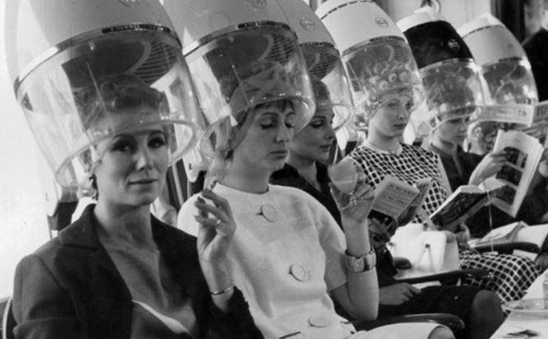 Vintage ladies at the hairdresser.