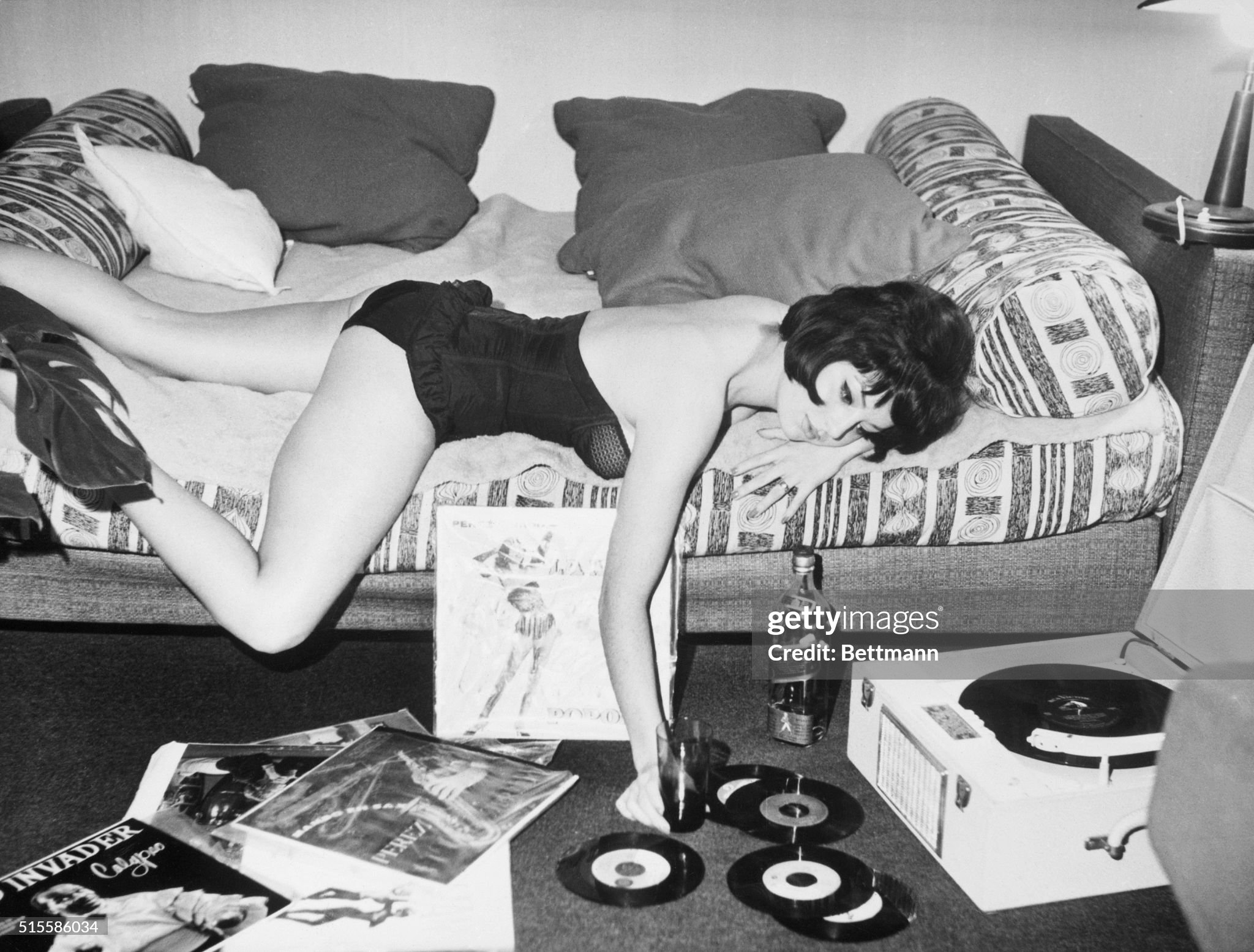 Nightclub singer of the 1960's at home.