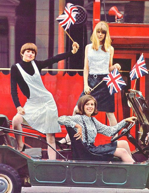 Jenny Boyd modeling Mary Quant designs in 1965.