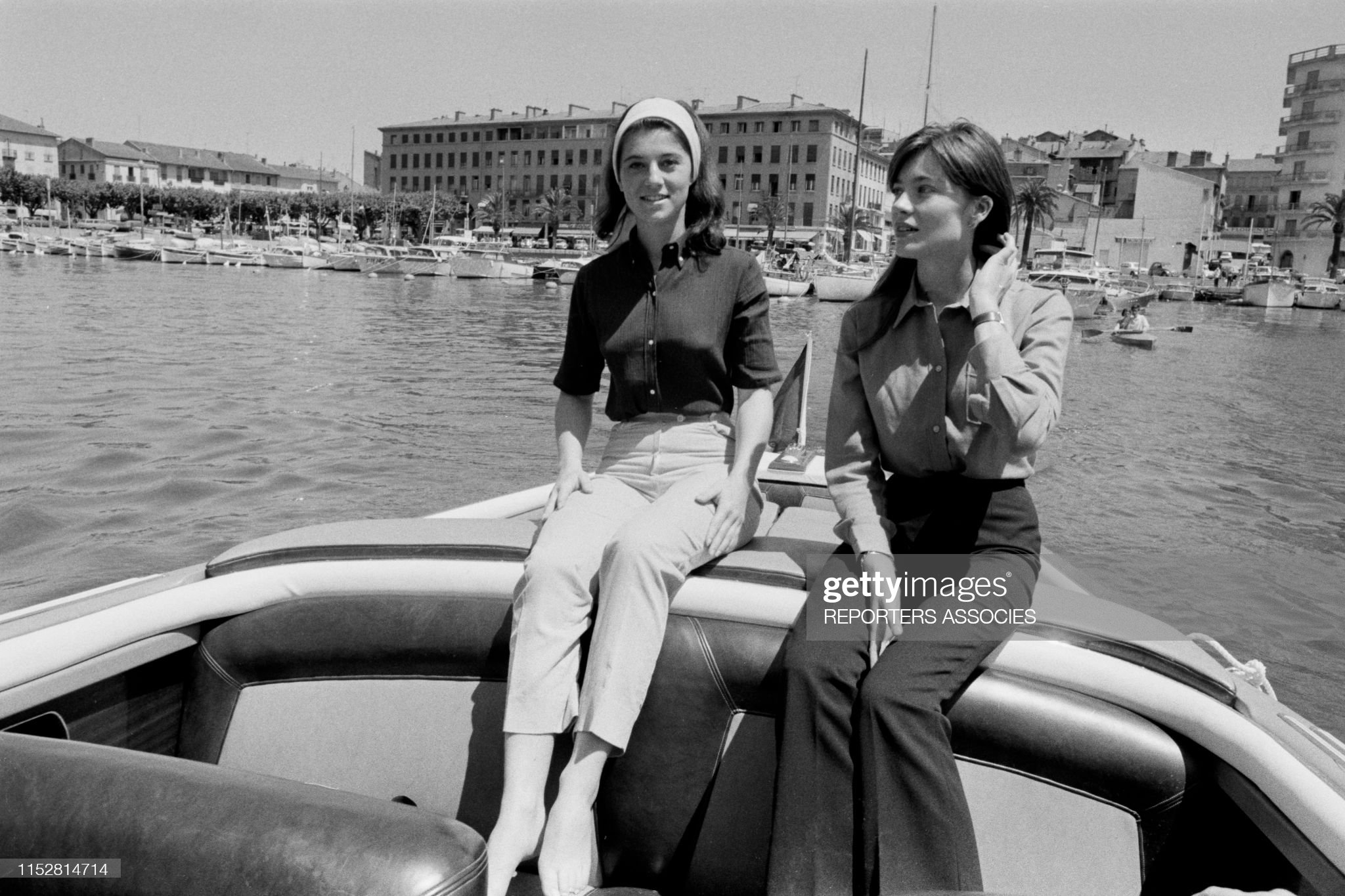 Sheila and Françoise Hardy on a boat in Saint-Tropez, France, on July 24, 1965. 