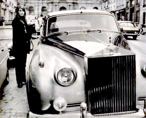 Françoise Hardy and her Rolls Royce Silver Cloud.