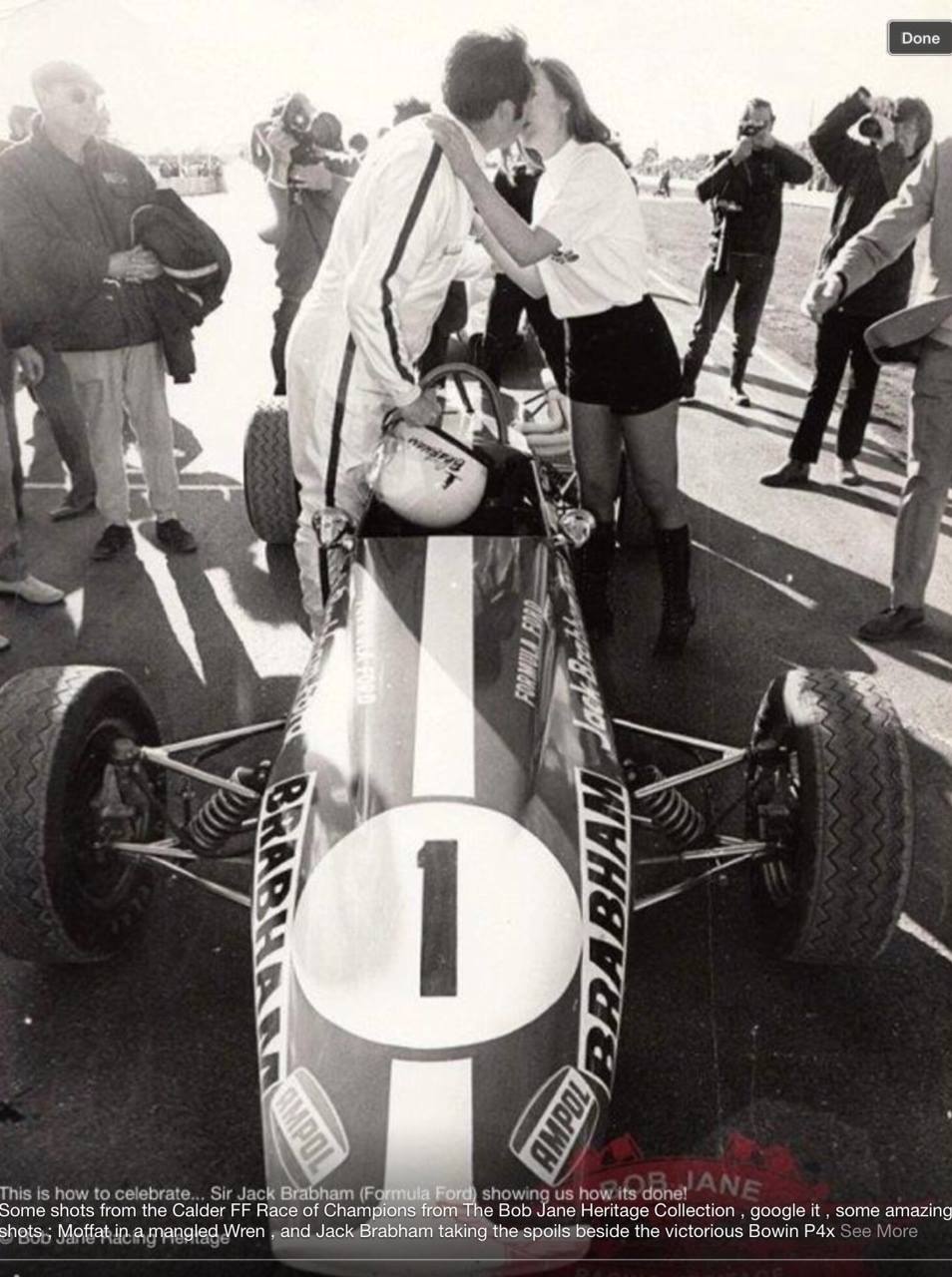 Jack Brabham at the Race of Champions in Calder, Australia, on 15 August 1971.