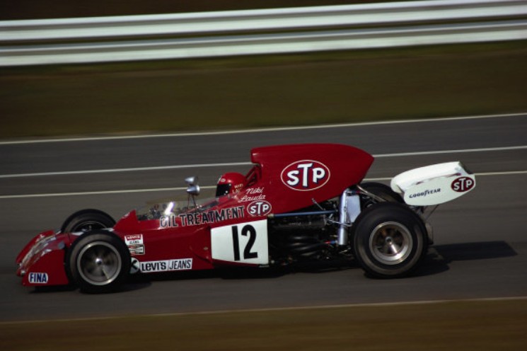 Niki Lauda and his March 721X Ford in 1972.