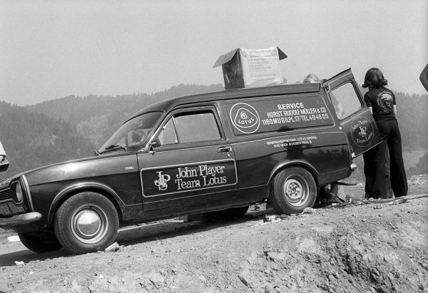 A John Player Team Lotus van delivers goods at the circuit for the Austrian Grand Prix at Osterreichring on 19 August 1973. 