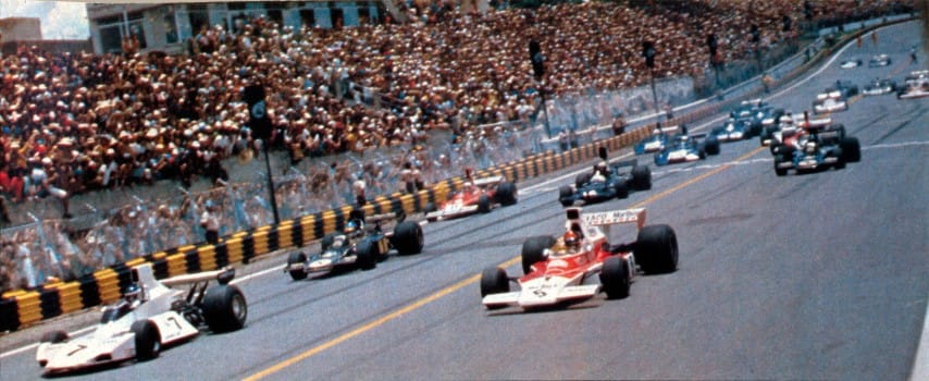 The start of the Brazilian Grand Prix in Interlagos, São Paulo, on 27 January 1974.