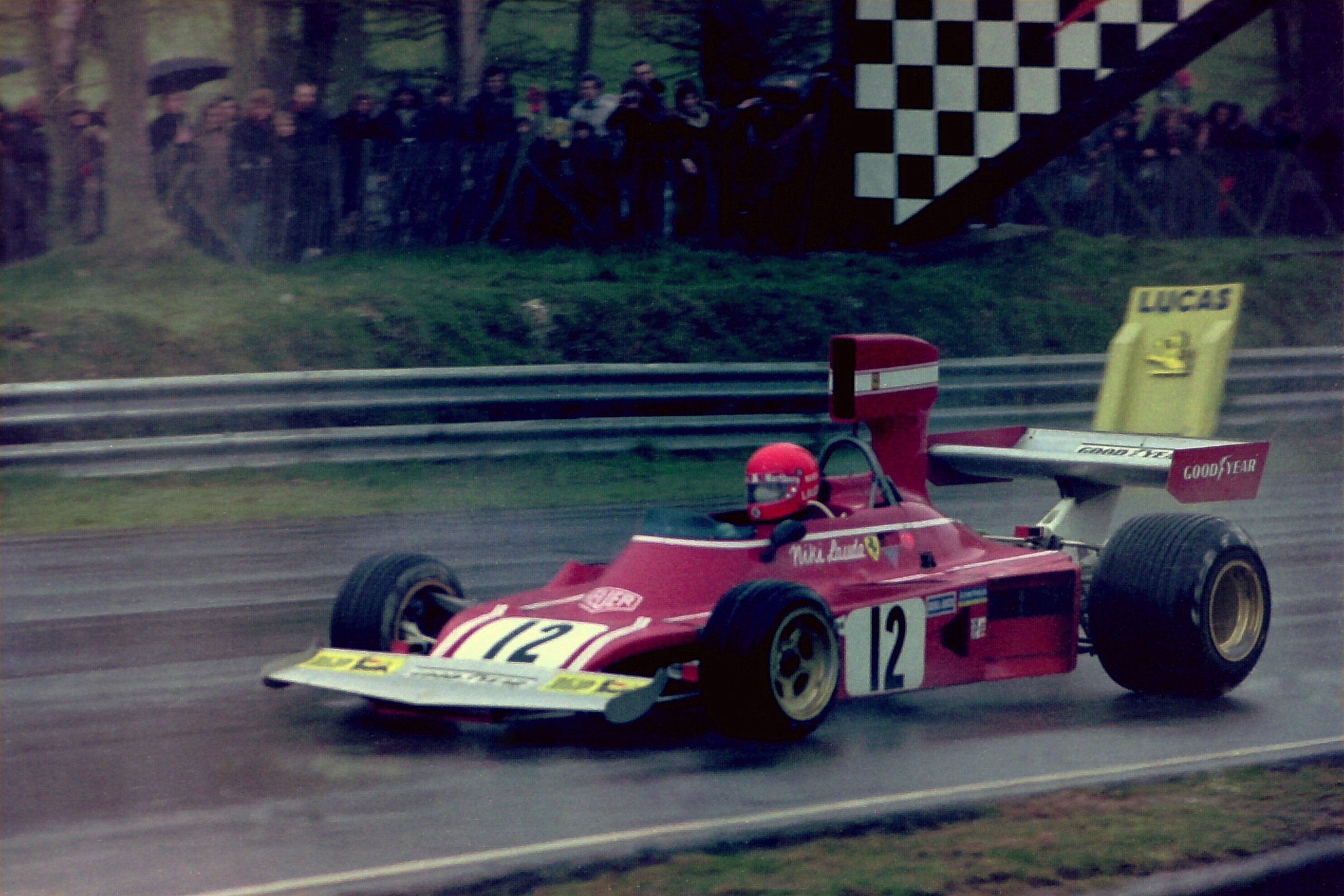 Niki Lauda at the Race of Champions, a non-championship Formula One race held at Brands Hatch on 17 March 1974.