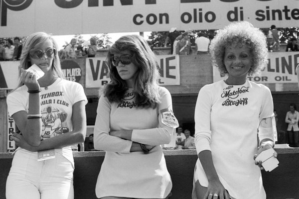 The Matchbox Disco Girls at the Italian GP in Monza on 08 September 1974. 