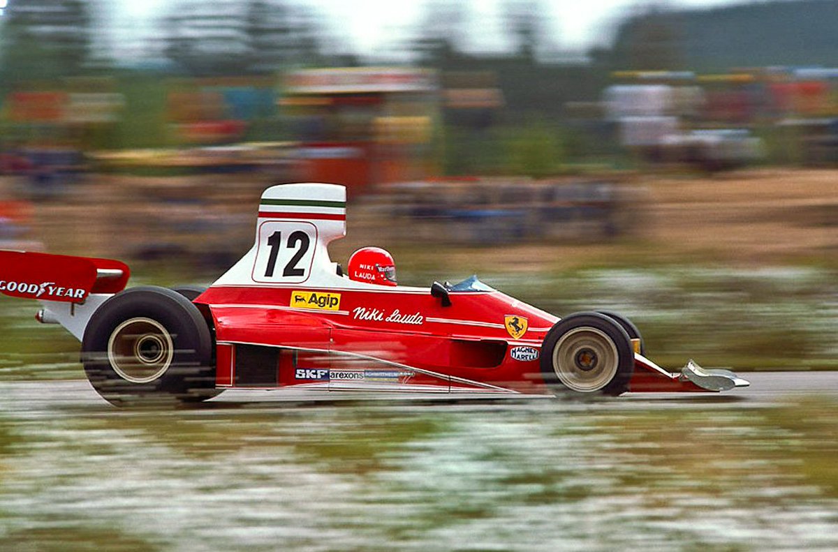 Niki Lauda, Ferrari 312T, in 1975.