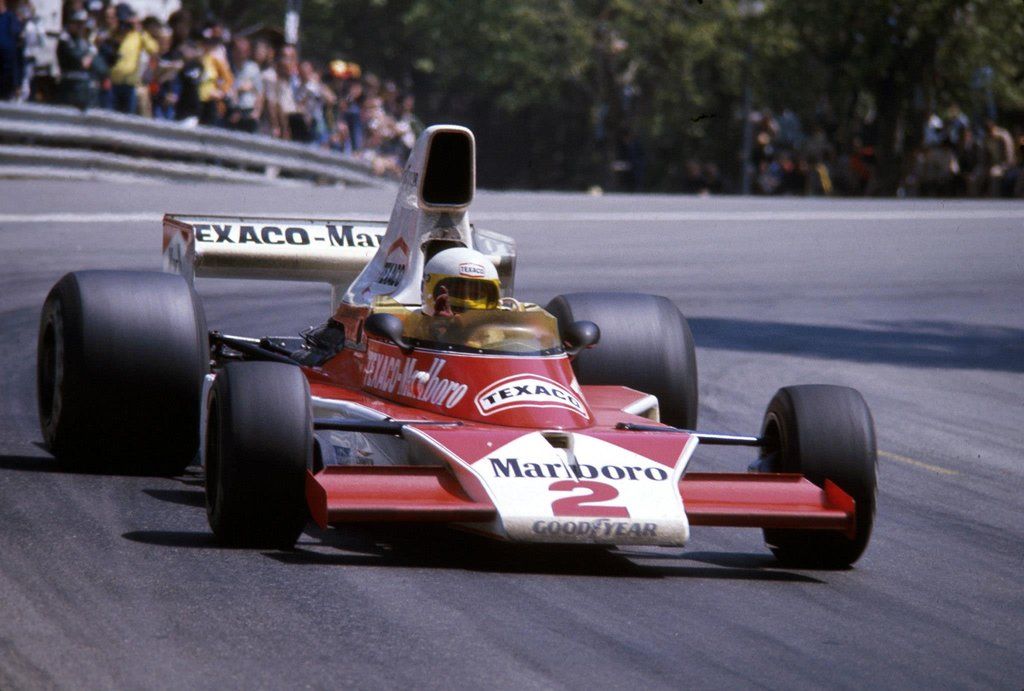 Jochen Mass, McLaren, in 1975. 