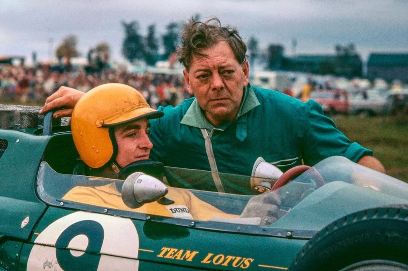 A vintage driver in his Lotus.