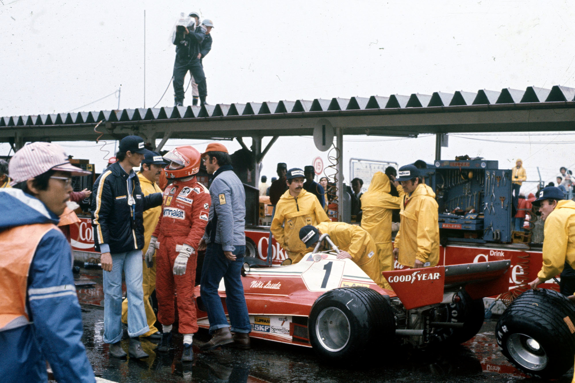 Niki Lauda at the Japanese Grand Prix in Fuji on 24 October 1976.