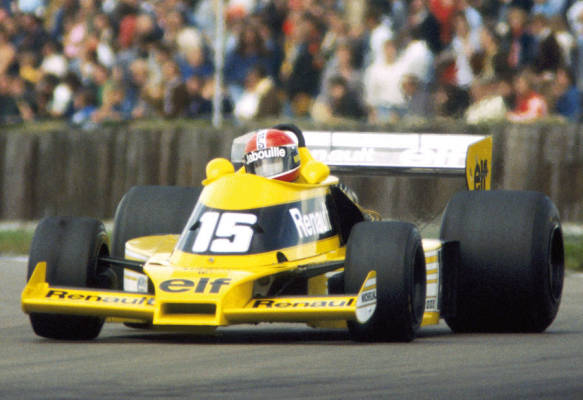 Jean-Pierre Jabouille, Renault, in Italy in 1977.