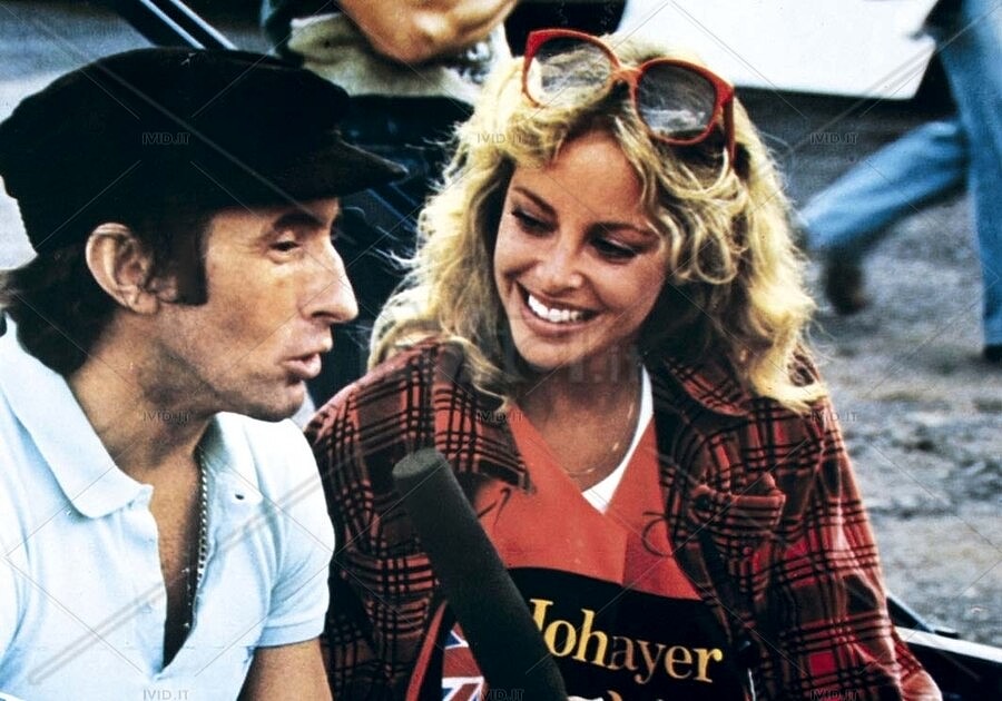 Jackie Stewart and Sydne Rome in the film ‘Formula 1 Speed Fever’ in 1978.