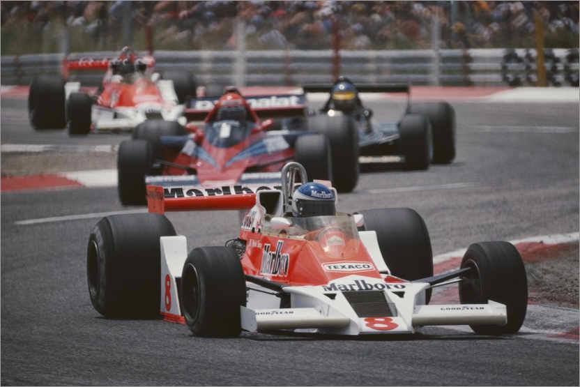 Patrick Tambay leads Niki Lauda at the F1 French Grand Prix on 02 July 1978.