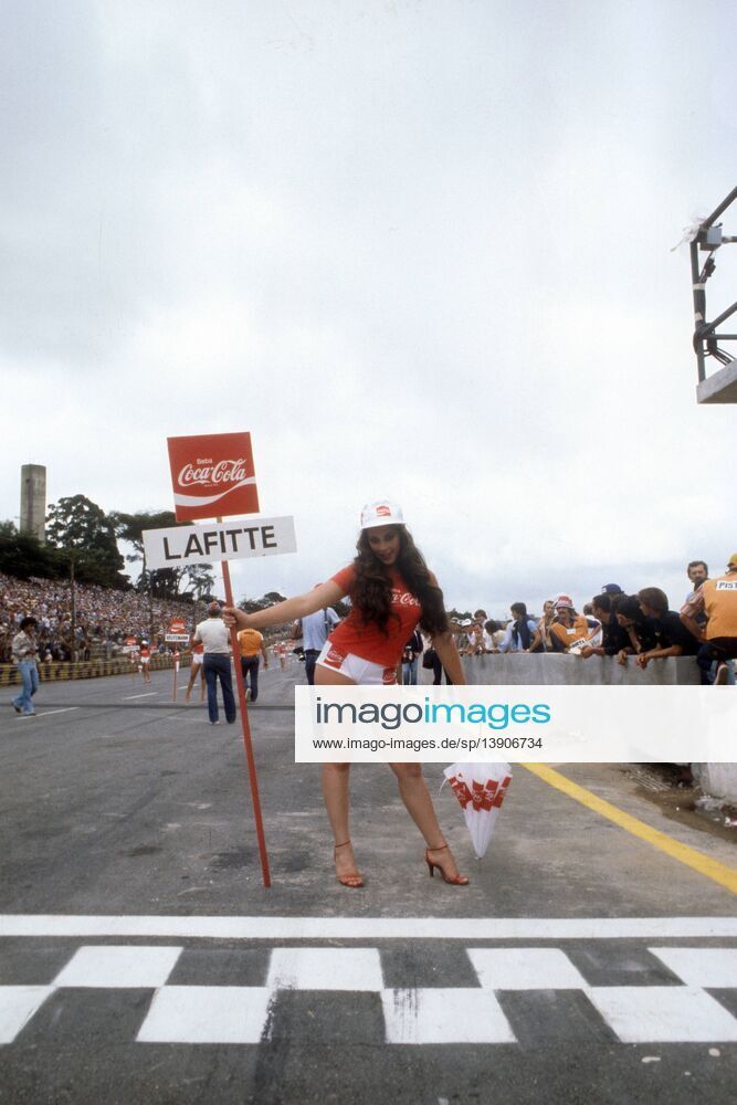 A Coca Cola girl at the Brazilian Grand Prix in Interlagos, Sao Paulo, on 04 February 1979.