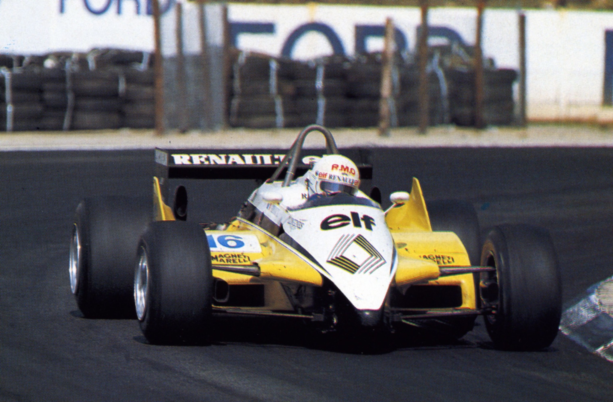 The Renault Turbo RE30B of Rene Arnoux in 1982.