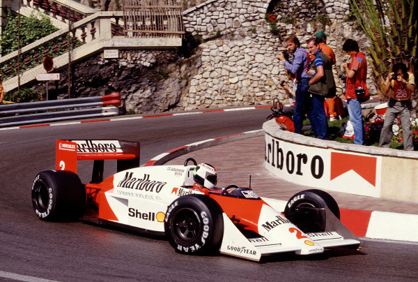 A McLaren at the Monaco Grand Prix in Monte Carlo on 19 May 1985.
