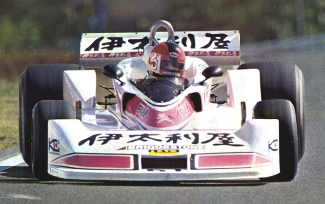 A racing car in action.