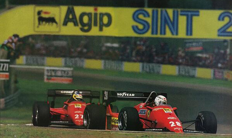 The two Ferraris at the San Marino Grand Prix in Imola on 03 May 1987.