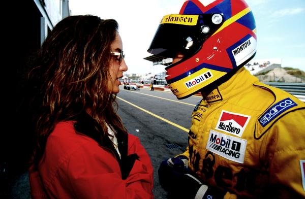 Juan Pablo Montoya with his girlfriend at the Marlboro Masters F3 in Zandvoort on 04 August 1996.